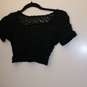 Vintage crop top puckered material